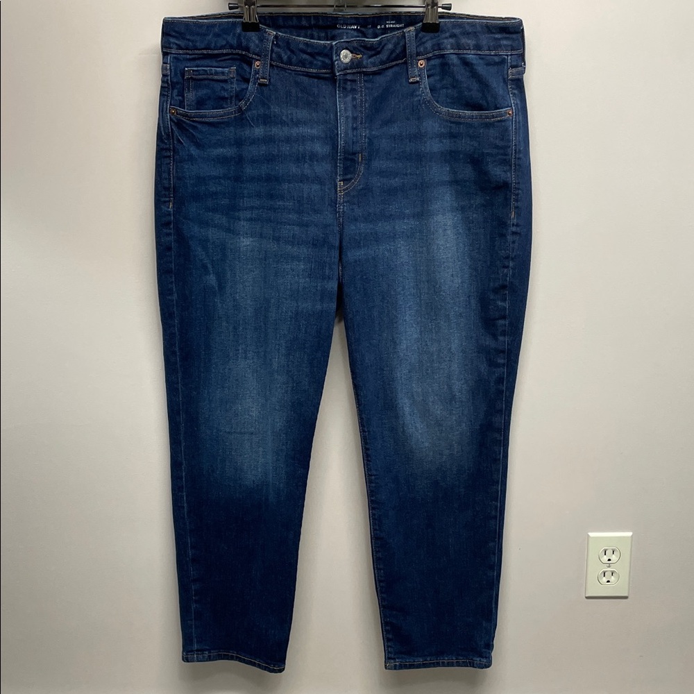 NWOT Old Navy Mid Rise O.G. Straight Firethorn Denim Jeans 16
